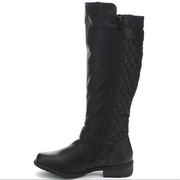 Quilted Knee High Riding Boots - Picture 5 of 9